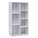 WOLTU Bibliothèque Blanche, Étagère de Rangement, Meuble de Chambre en Panneaux de Particules avec 7 Compartiments pour Salon, Bureau, Chambre à Coucher, 59,5x29,5x108cm, SK004ws