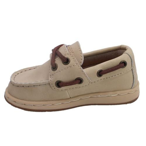 Image of Sperry Toddler Cup II Boat Shoe with Memory Foam Insole - Tan Leather, Size 5