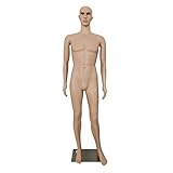 Male Mannequin Full Body Adjustable Mannequin Torso Dress Form with Metal Base 73inches