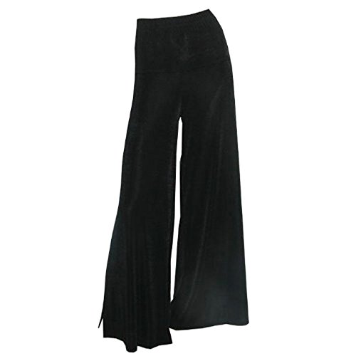 Magna Lässig extra Lange Slinky Lagenlook Hose im Marlenelook schwarz (Schwarz, 44/46)