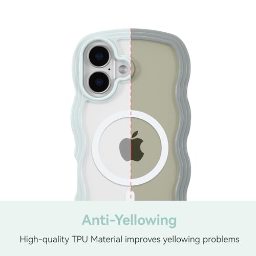 Housse antichoc iPhone 17 MagSafe silicone bleu clair esthétique - 8