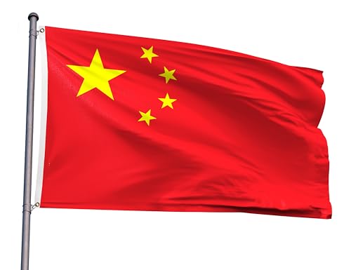 China Flag 4x6FT Chinese National Polyester Flag With 2 Grommets For Patriotic Chinese Themed Festival Events Party Decoration(China, 4x6FT)