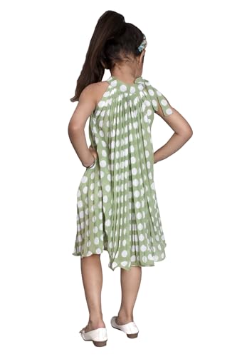 Image of FirstSight Girls Casual and Comfortable Polka Dots Midi Dress