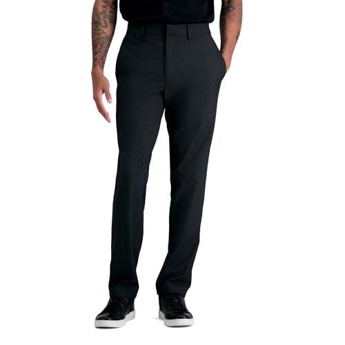 Image of Kenneth Cole REACTION mens Premium Stretch Texture Weave Slim Fit Dress Pants, Charcoal Heather, 36W x 32L US