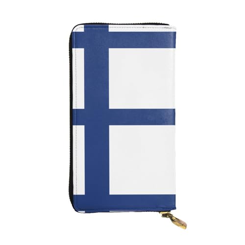 HerYng Finnish flag Long Zip Clutch Wallet - Unisex Phone Case with Credit Card Slots, Coin Compartment, Cash Slot