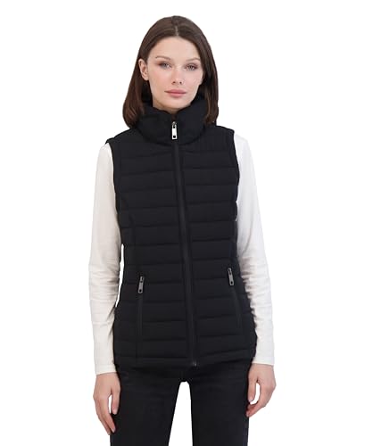 Image of Nautica Women's Stretch Puffer Vest - Water-resistant Transitional Outerwear Layer With Detachable Hood