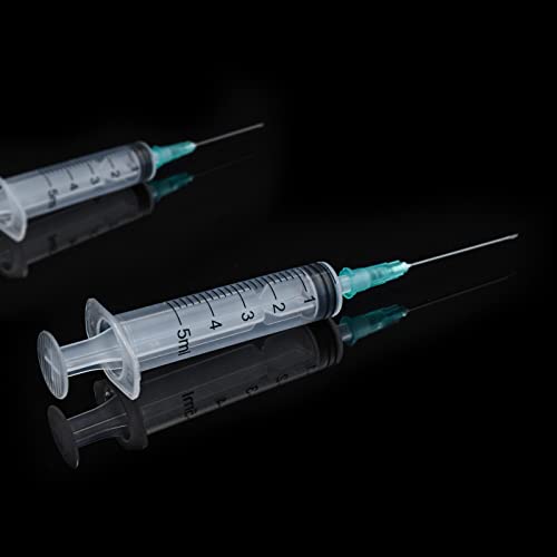 Disposable Sterile Lab Supplies 5Ml Syringe With 21Ga 1.5Inch Needle, Individually Packed 20Pack #TOP2