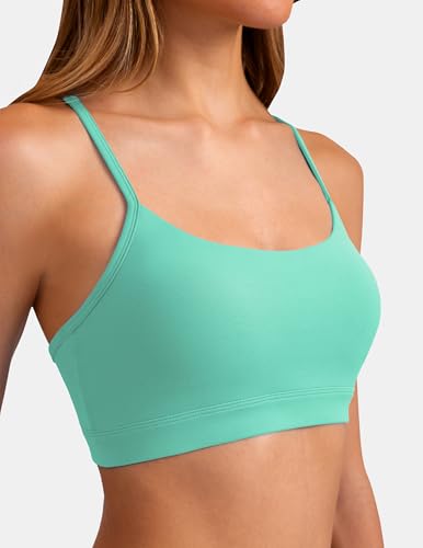 Image of Colorfulkoala Women's Dreamlux Y Back Sports Bra Low Impact Padded Workout Top with Built in Bra A-C Cups