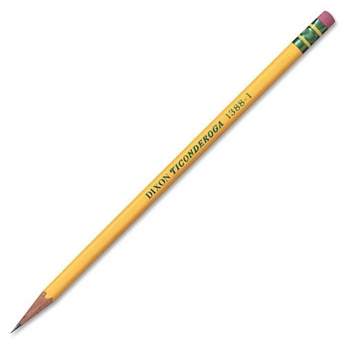 Dixon Ticonderoga Wood-Case Pencil - Pencil Grade: #1 - Barrel Color: Yellow - 12 / Dozen by Dixon Ticonderoga