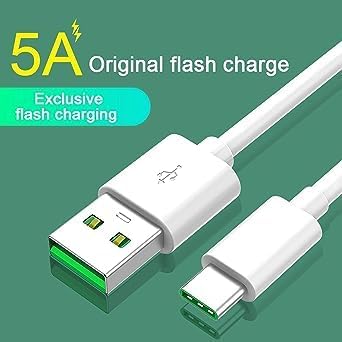 Image of Original 65 Watt Cable Compatible With oppo Reno Ace | Reno4 Pro 5G | Reno4 5G | Ace2 | Find X2 Pro | Find X2 Reno 4 Pro Reno 5 Pro 5G Reno 6 5G Reno 6 Pro 5G (Only Cable)