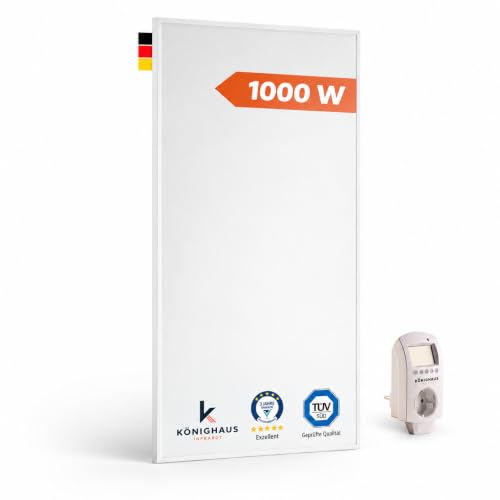 Könighaus Infrarotheizung 1000 W - Thermostat - Eco-Modell - 14-26 m²