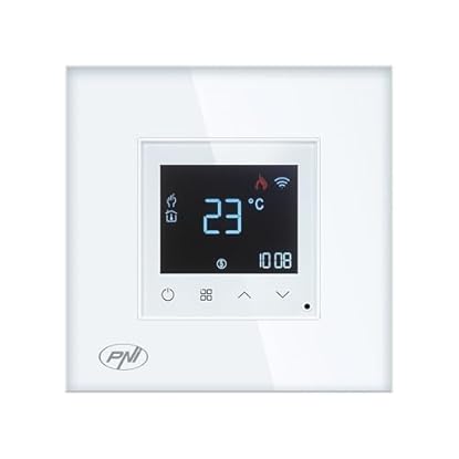 Foto di PNI Termostato intelligente CT26W WiFi riscaldamento a pavimento elettrico o gruppo di pompaggio, sensore a pavimento incluso, montaggio ad incasso, controllo dall'applicazione Tuya Smart, program