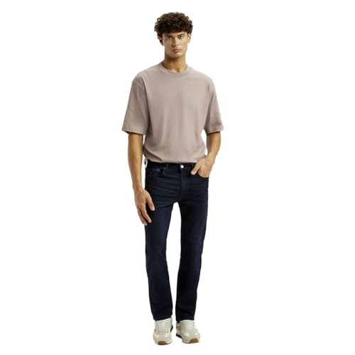 Image of Levi's Men's 513 Dark-Blue Slim Straight Fit Mid Rise Selvedge Jeans