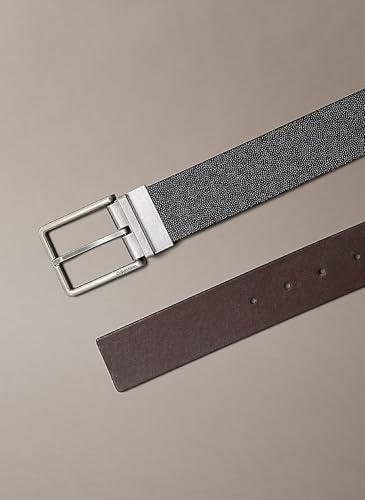 Calvin Klein Herren Gürtel Warmth Buckle 4 cm Eckige Schnalle, Schwarz (Black/Ck Dark Brown/Matte Black), 90 cm – Ansicht 3