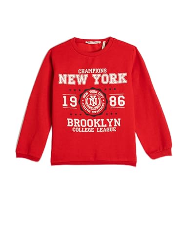 Sweatshirt imprimé rouge Koton pour l'école et les sorties de votre garçon
