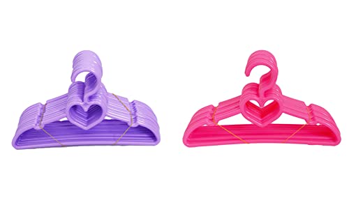 Cintres pour vêtements de poupée 18 pouces cœur rose violet MBD