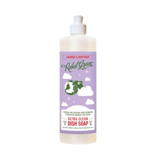 Image of Rebel Green Super Deluxe Dish Soap - Plant-Based Sustainable Dishwashing Soap - Lavender & Grapefruit Scent - 16 fl oz - 1 Pack