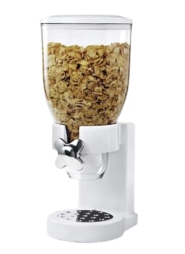 EVREFINシリアルディスペンサー 大容量おしゃれ ドライフードディスペンサー 乾物ディスペンサー キッチンカウンター 食品保存容器 収納容器 鮮度長持ち 収納ユニット 食品貯蔵米 シリアル 砂糖 豆 菓子 珈琲豆 コーヒー豆 (シングルバレルホワイト)