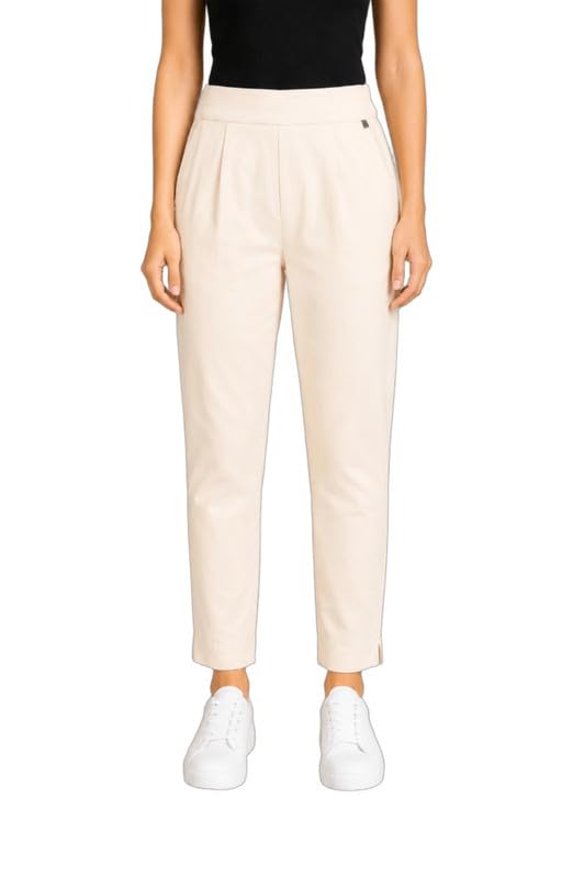 Vrinda Sakhi Women Straight Fit Pure Cotton Trouser Pants, Cream, L-image-20