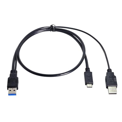Cable USB-C tipo Y de potencia dual para laptop y disco duro miniatura 5