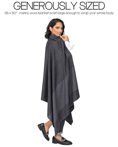 likemary Pashmina Shawls and Wraps for Women - Merino Wool Travel Blanket Scarf - Oversized Striped Shawl3