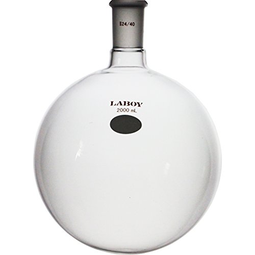 Laboy Glass 2000Ml Single Neck Round Bottom Boiling Flask Heavy Wall With 24/40 Joint Heating Reaction Receiving Flask Organic Chemistry Lab Glassware #TOP11