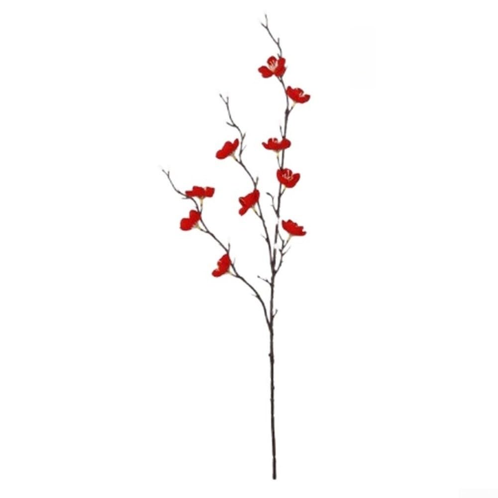 Künstliche Zweige mit roten Pflaumenblüten, 54 cm, künstliche wintersüße Stiele, für Heimdekoration, 13 Stück
