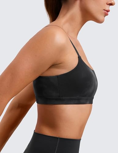 Image of CRZ YOGA Butterluxe Scoop Neck Sports Bras | Light Support, Removable Pads, Yoga, Extremely Soft, U Back, Adjustable Spaghetti Straps, for Women