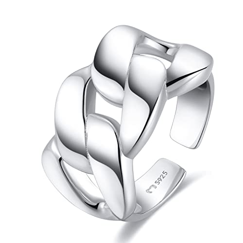Bague en argent pour femme à grands maillons à porter du bureau aux soirées