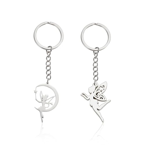 2 Pequeños Llaveros En Forma De Hada, Exquisitos Mini Coles De ala, Decoración con Cremallera De Bolsillo, Regalos De Corazón De Niña De Ensueño, Exquisita Textura De Aleación.