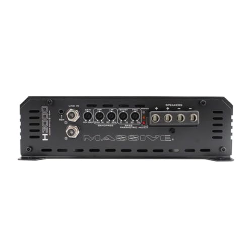 Image of Massive Audio H3000 | 3000W RMS 1-Ohm Monoblock - Class D Amp, High Power, Competition-Grade Bass, Dual Power Inputs & Protective Circuitry - Hippo Series Amplifier