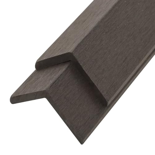 Lot de 5 Cornière de Terrasse, Baguette d'angle Bordure de Plancher L 5 pcs WPC 170 cm Marron...