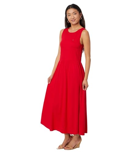Image of Tommy Hilfiger Women's Sleeveless Solid Smocked Midi Dress
