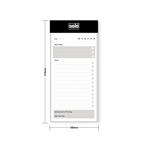 Image of SOLO Things To Do Pad A5 /B5 - 90 Tear-Off Undated Daily Planner Sheets, 80 GSM Thick Paper with Card Backing, Productivity Notepad for Work, School & Home Use (Set of 2)