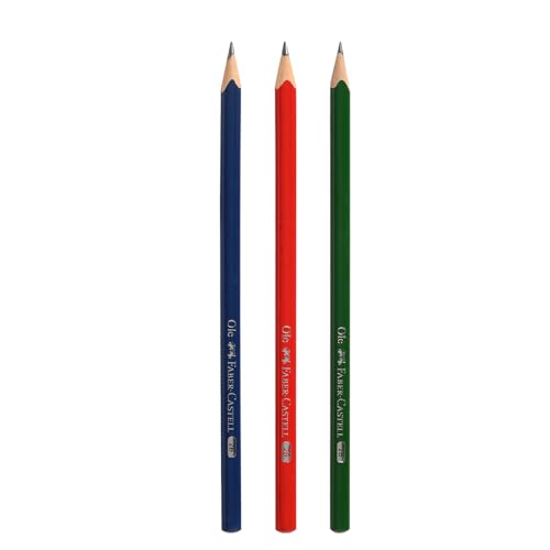 Image of Faber-Castell 30 Ole Pencils Jar - Ergonomic Triangular Pencils with Sharpener & Eraser | Multicolor Set for Writing & Drawing