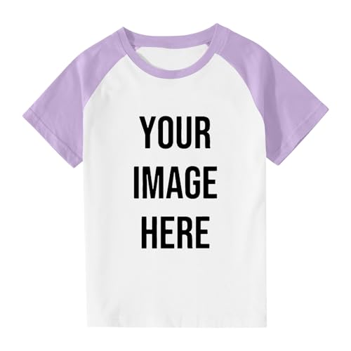 Camiseta Personalizada Niñas Niños Personalizar Delante y Detras - Regalos Personalizados Tus Fotos y Textos Casual Manga Corta Tops Camisa Uniformes Sociedades Regalo de cumpleaños niños