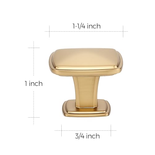 Image of Ravinte 15 Pack Champagne Bronze Kitchen Cabinet Square Knob Single Hole Cabinet Hardware for Dresser Drawer Cabinet Pulls Drawer Knobs Cabinet Knobs