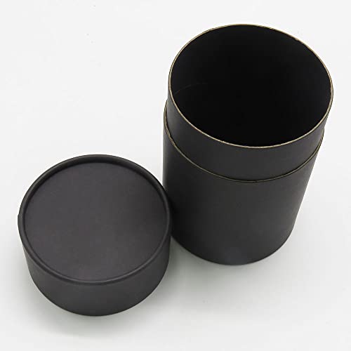 Image of WENPACK 12Pack Paperboard Tube Jar with Lid Round Cardboard Can Packaging Bottle Box Container (2.44 inch D*4.4 inch H, Black)