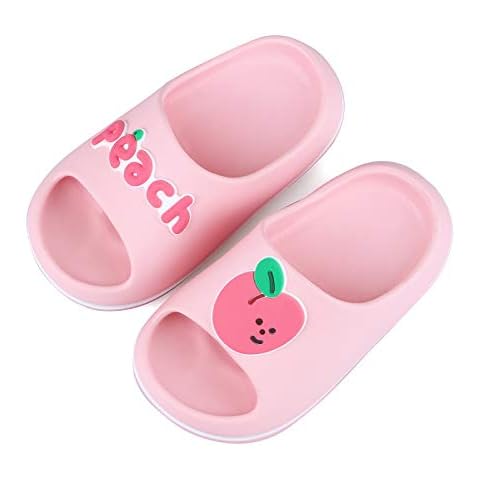 ANBIWANGLUO Girls Summer Beach Slippers Kids Slide Sandals Toddler Fruit Slipper Children Anti-Slip Bathroom Shower Pool Shoes 1/2 UK Child (Lable 220,Pink) Cover
