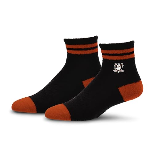 For Bare Feet NHL ANAHEIM DUCKS Cozy Two Stripe Quarter Sock Team Color OSFM