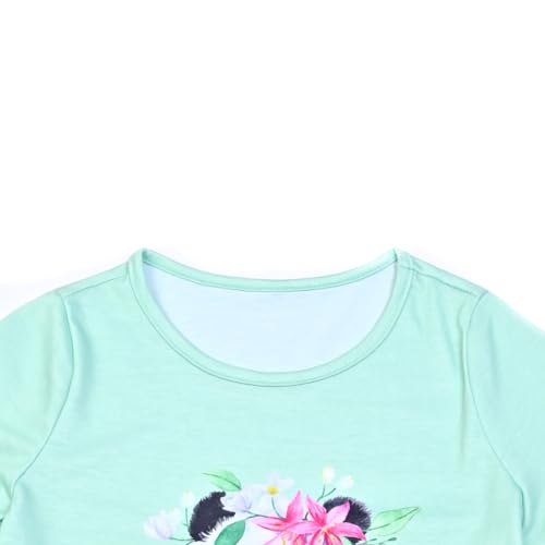 Image of Mirawise Girls 3 Pc Pajamas Sleepwear Cotton Pjs Clothes Set 4-13 Years