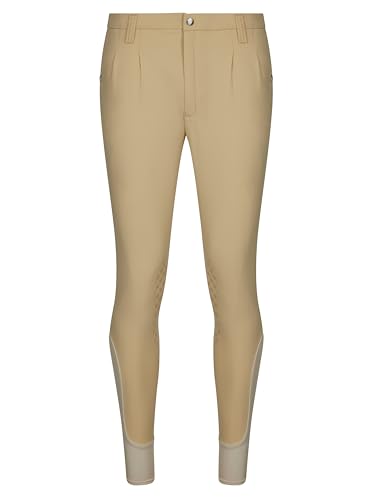 LeMieux Men’s Elite Classic Pleated Breeches for Men - Equestrian Riding Jodhpurs for Men - Full Seat Horseback Riding Gear - Beige - 36in