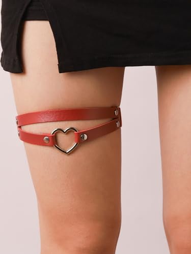 Sacina Red Heart Garters, Goth Punk Alt Accessories, Christmas Accessories Gift for Women - Thumbnail 4