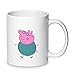 Keramiktasse mit Schweine-Peppa Fernseher-Motiv, 330 ml