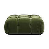 Jennifer Taylor Home Marcel 36' Bubble Modular Modern Cocktail Ottoman, Olive Green Performance Velvet