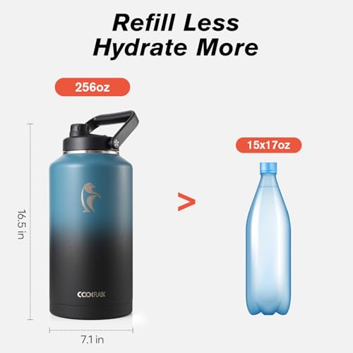 Image of Coolflask Titan 2 Gallon Water Bottle Insulated with Large Spout Lid