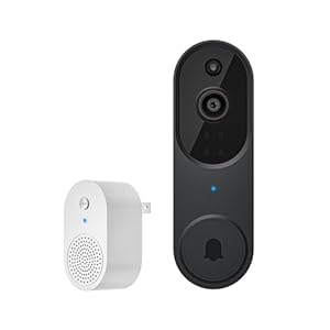 1080p Video Doorbell Camera, Wireless Indoor/Outdoor Surveillance Cam, Smart AI Human Detection, Live View, Included Chime Ringer, 2-Way Audio, Night Vision, Cloud Storage, 2.4G WiFi