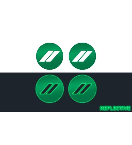 Image of IPG Compatible with Dodge Charger, Challenger, Durango (2017-2023) Wheel Center Cap Overlay Decal Sticker Wrap Kit - Hash Rhombus Design - Personalize Your Vehicle (Outer Logo, Reflective - Green)