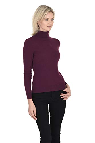 Image of Cashmeren Women's Essential Knit Turtleneck Sweater 100% Merino Wool Long Sleeve Roll Neck Pullover
