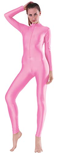 Image of speerise Women's Jumpsuits Long Sleeve Zipper Turtleneck One Piece Bodycon for Yoga Clubwear